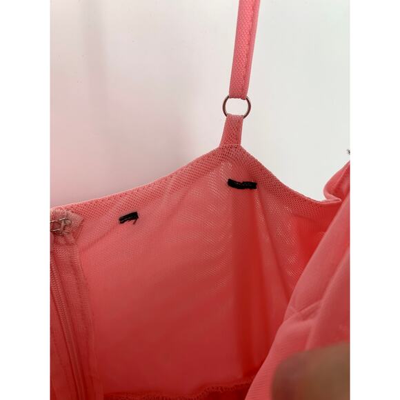 Forever 21 Tulle Ruffled Bustier Midi Dress Womens Apx Sz Small Light Pink - Picture 3 of 7